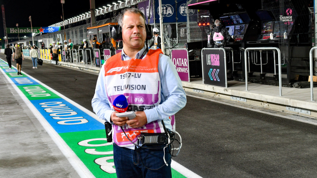 Ted Kravitz stands in the pitlane at the Las Vegas GP