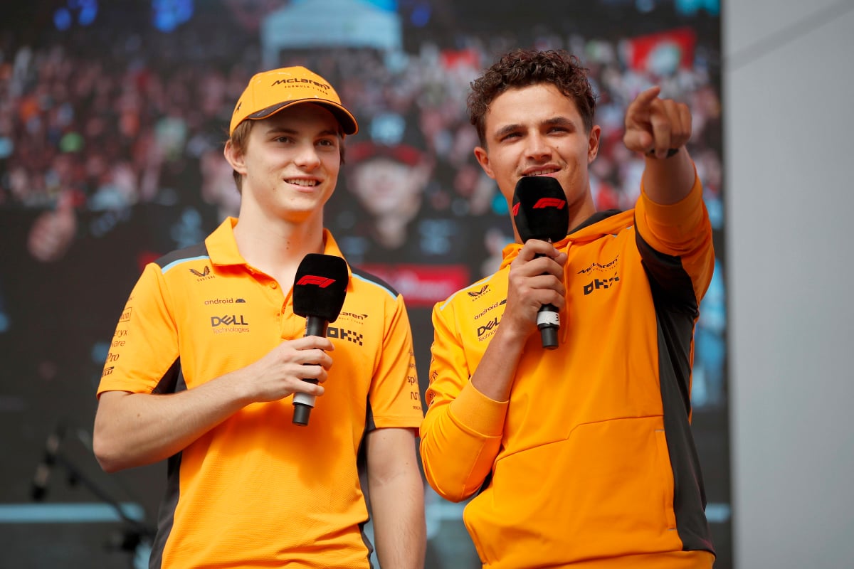 Lando Norris and Oscar Piastri at the 2023 Abu Dhabi Grand Prix